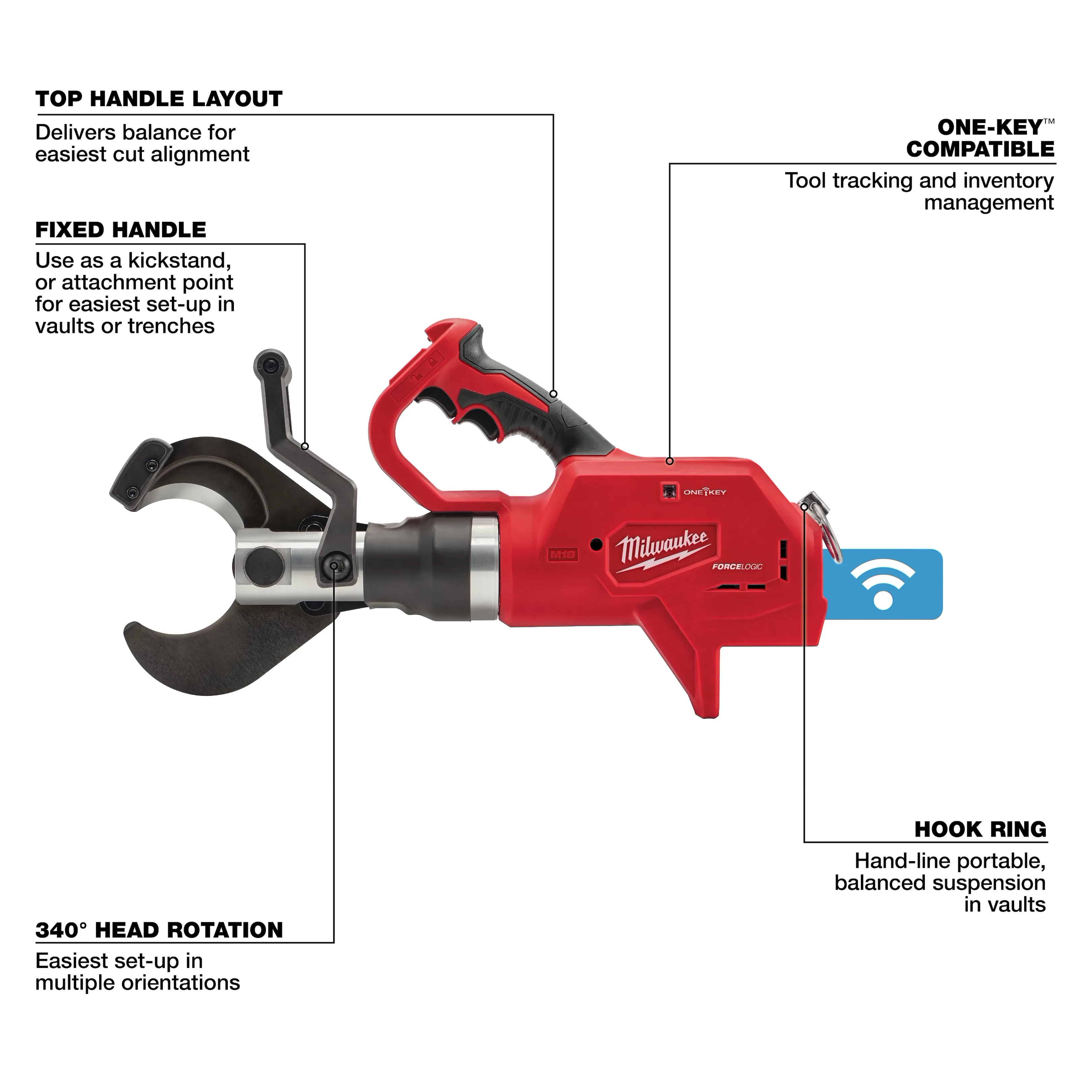Milwaukee M18 FORCE LOGIC 3" UNDERGROUND CABLE CUTTER (Tool Only) 3 Milwaukee M18 FORCE LOGIC 3" UNDERGROUND CABLE CUTTER (Tool Only) - Image 3