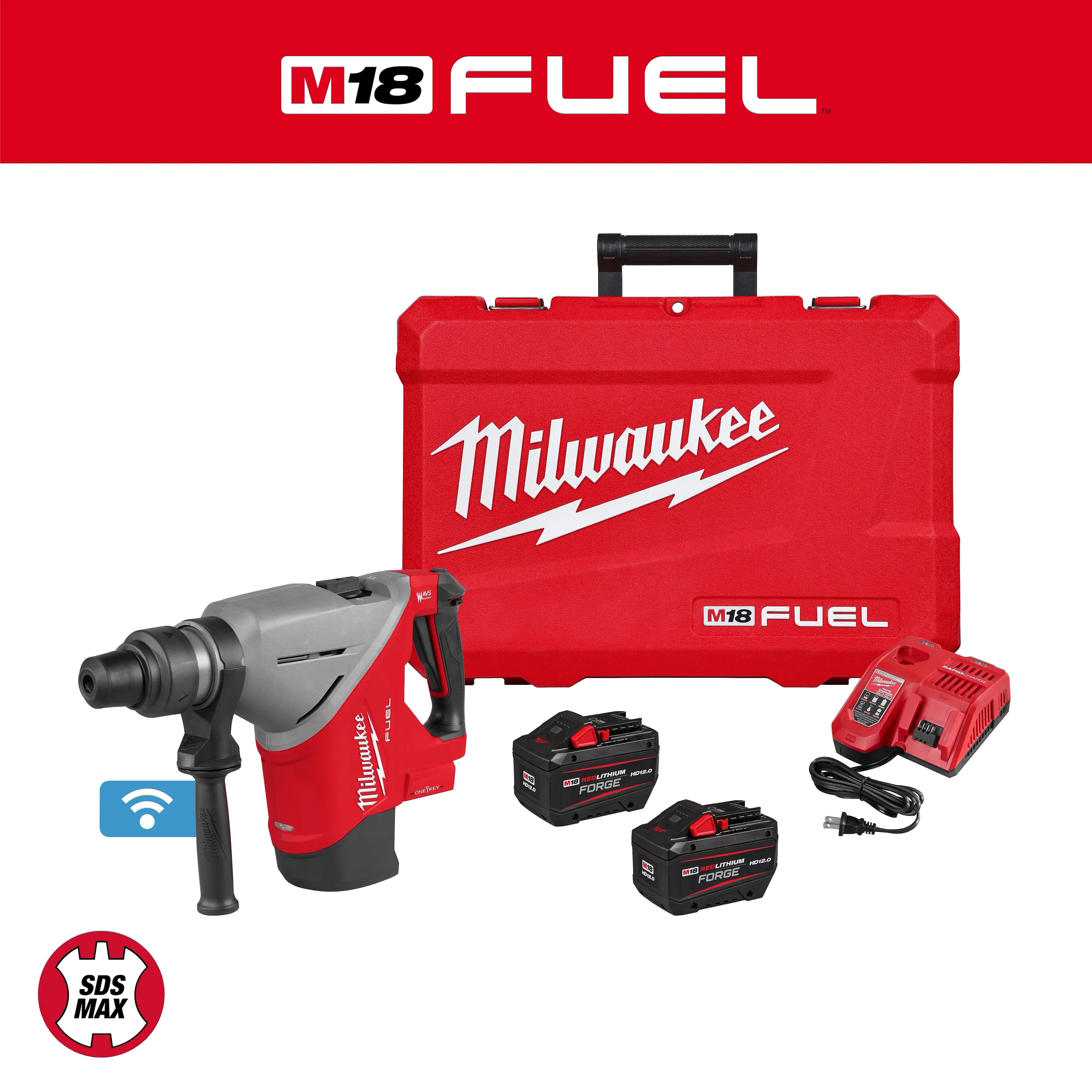 MILWAUKEE M18 FUEL 1-3/4" SDS MAX Rotary Hammer Kit 27 Milwaukee Rotary Hammer Kit