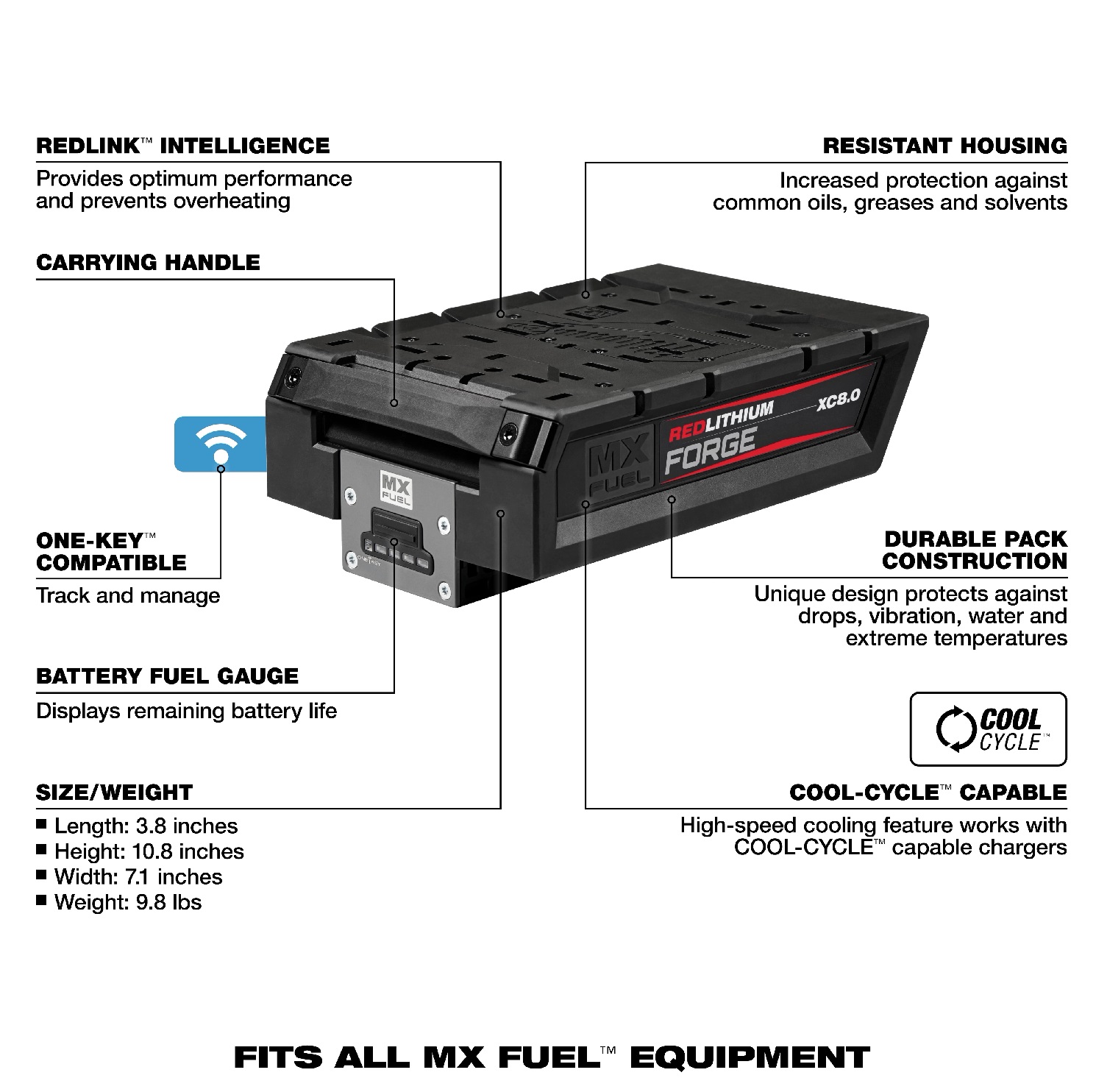 MX FUEL™ REDLITHIUM™ FORGE™ XC8.0 Battery Pack 3 MX FUEL™ REDLITHIUM™ FORGE™ XC8.0 Battery Pack - Image 3