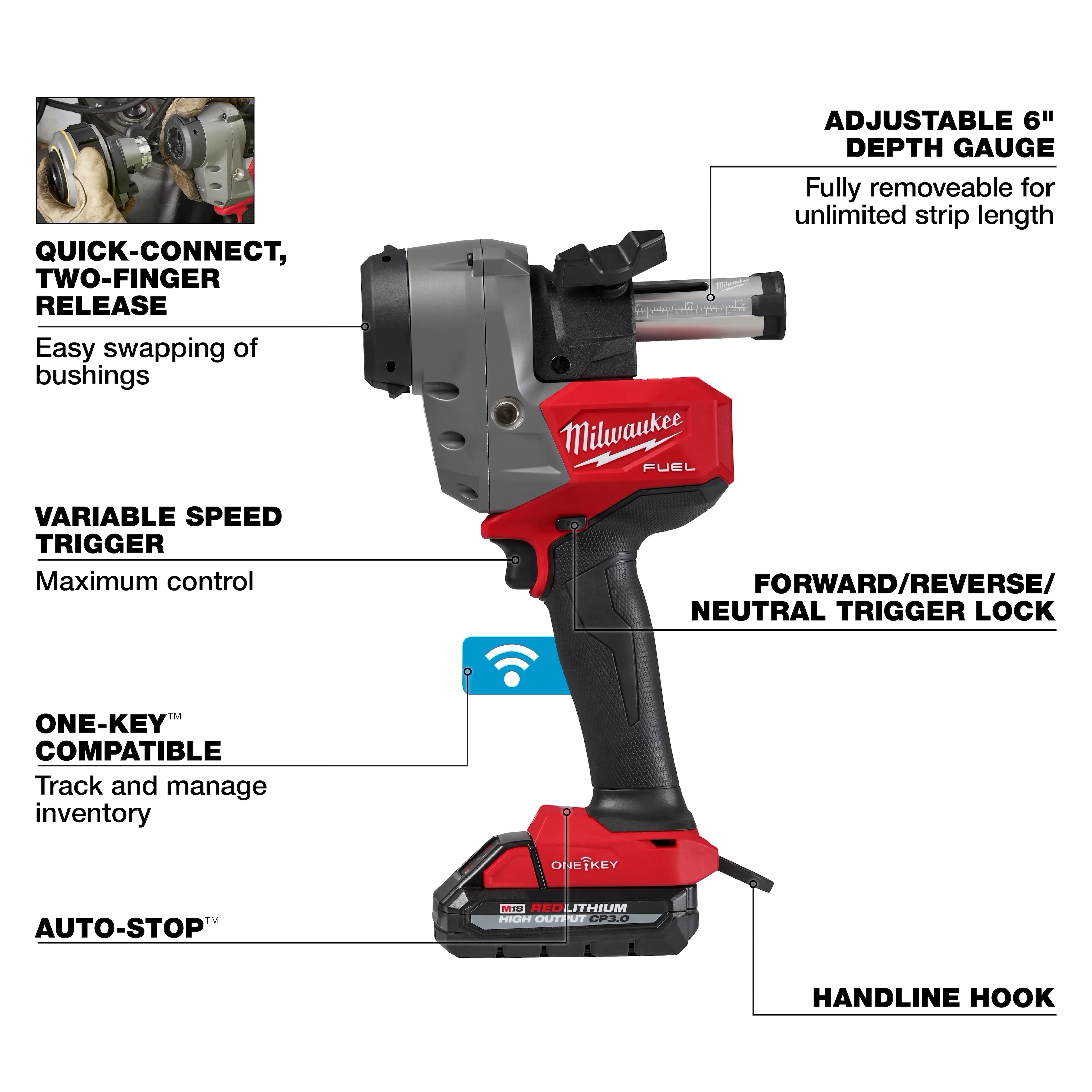 MILWAUKEE M18 FUEL Covered Conductor Cable Stripper Kit w/ Adjustable Bushings 2 MILWAUKEE M18 FUEL Covered Conductor Cable Stripper Kit w/ Adjustable Bushings - Image 2